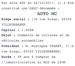 publicite legale sasu lyon